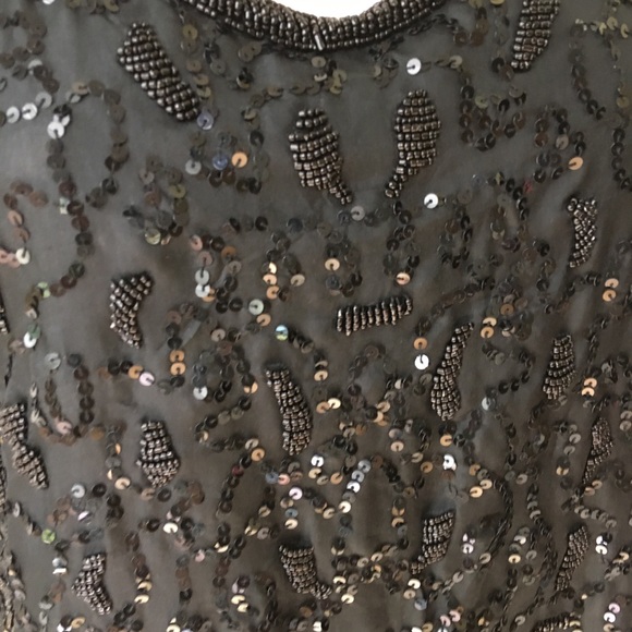Silk beaded black beads & sequins evening top new - Picture 6 of 7